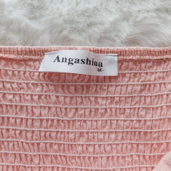 Angashion Pink Ruffled Dress with Pockets Size Medium - Picture 6 of 8